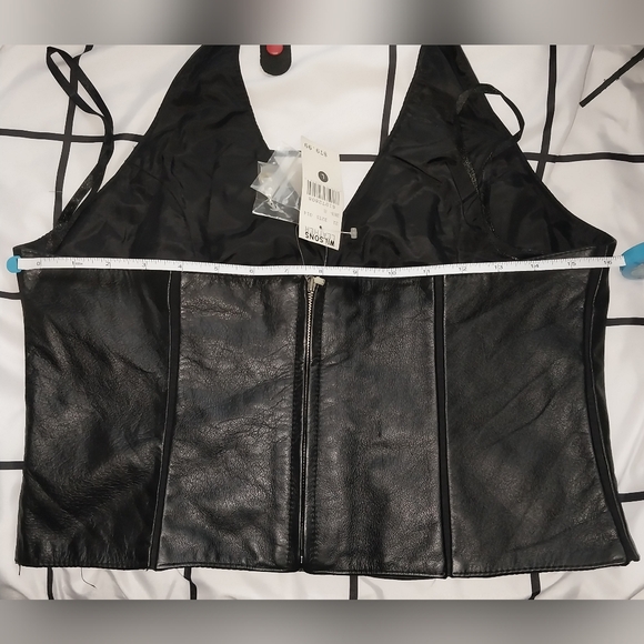 Black Leather Halter Top - Picture 4 of 4